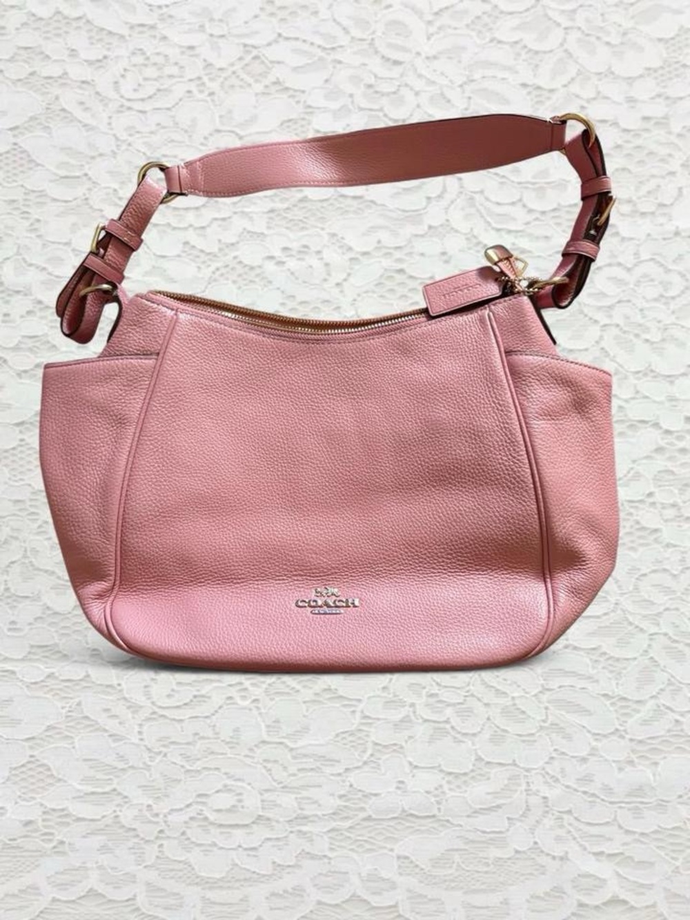 Coach Blush Pink Pebbled Leather Shoulder
